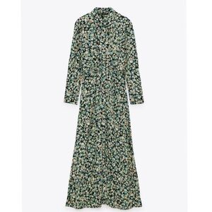 Zara button down floral maxi dress